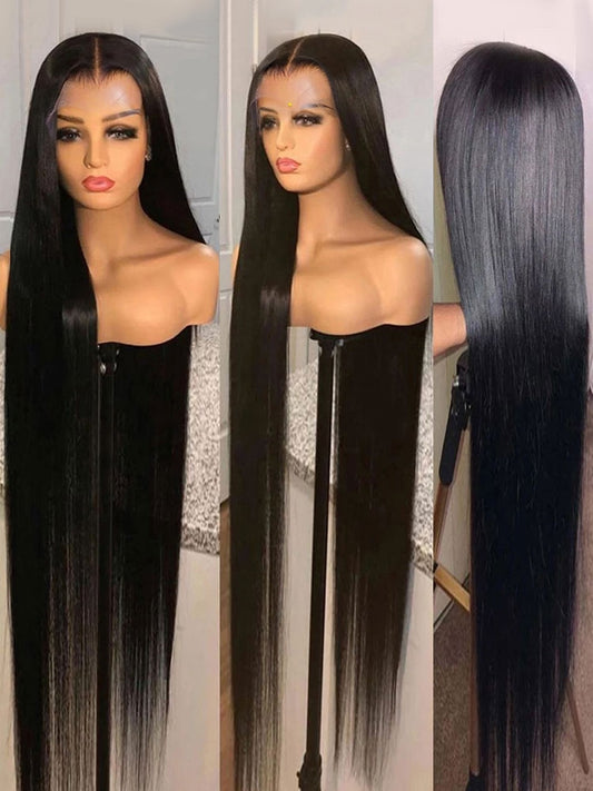 Long Brazilian Straight 13x6 Lace Front 100% Human Hair Wig up to 42 Inches